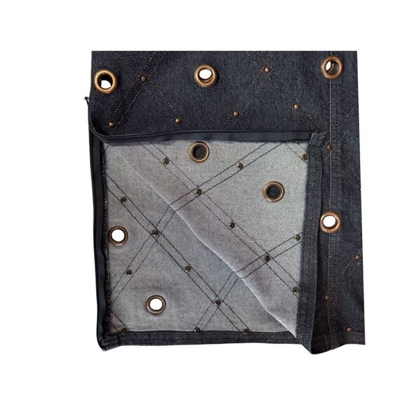 Jordache Vintage 90's Dark Blue Wash Denim Grommet Maxi Skirt Size 5 - Picture 11 of 14